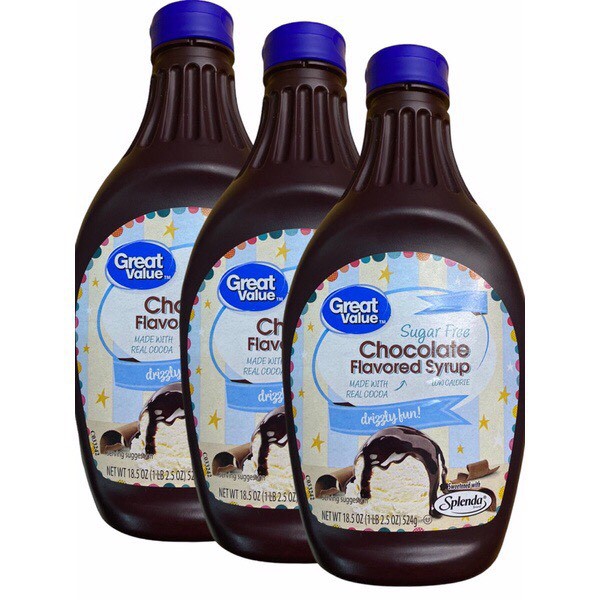 [Siro không đường] SIRO ăn kiêng Chocolate Syrup không đường GREAT VALUE 18.5OZ