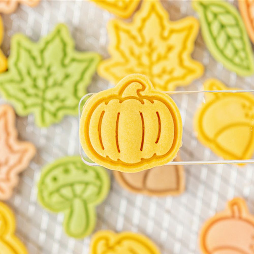 CONOPERY Khuôn dập nổi họa tiết lá cây/bí ngô/bí ngô/bí ngô/bí ngô/bánh quy mới