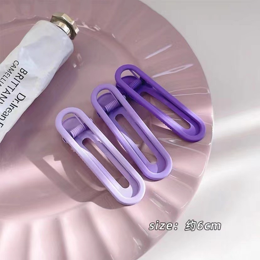 Set 3 Kẹp Tóc Mỏ Vịt Kim Loại Hình Ngôi Sao Màu Tím Ngọt Ngào Dễ Thương Cho Trẻ Em