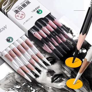 1pc Đen / Trắng Than Bút Chì Bộ Tuyệt Vời Để Vẽ Phác Thảo Bóng Trên Giấy Màu Tông Trường Đồ Dùng Văn Phòng Phẩm