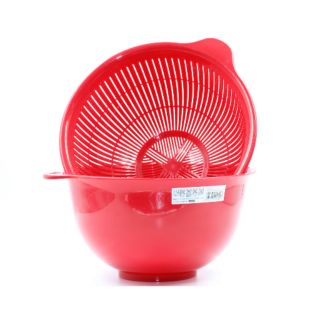 Bộ Chậu nhựa kèm rổ Nakaya 3,5L màu đỏ