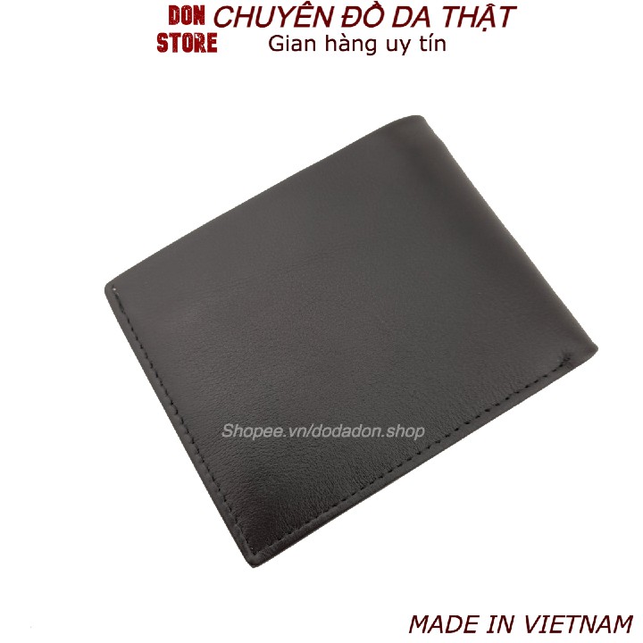 [HOT] Ví Da Nam Da Bò Thật Loại Tốt Kiểu Ngang Màu Đen-Nâu (BH 12 tháng)