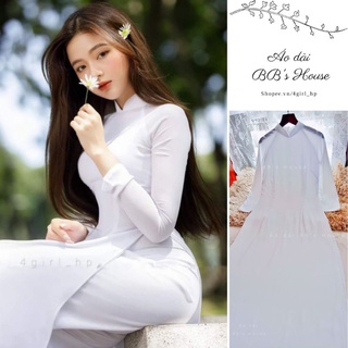 (HÀNG MỚI VỀ) Áo dài 4 tà LỤA trắng tinh khôi, cổ cao