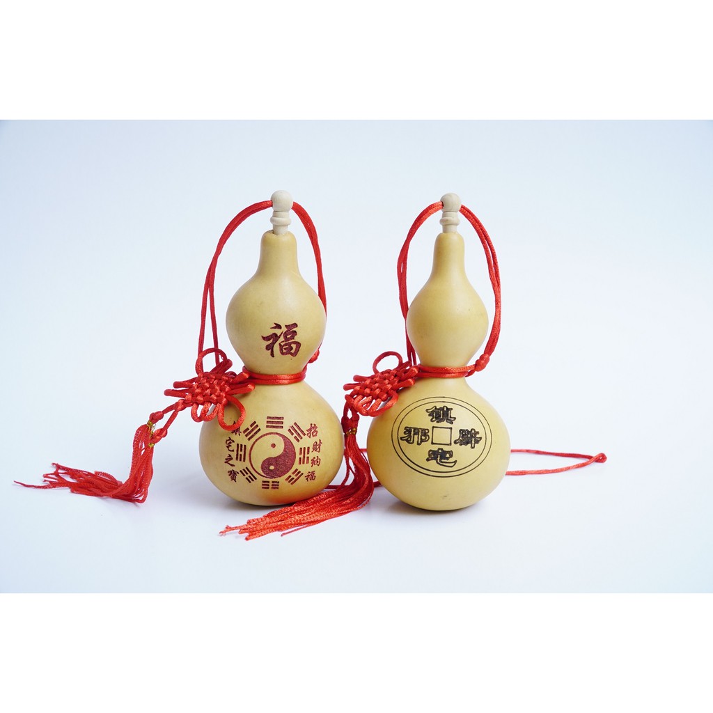 Bầu hồ lô phong thủy bát quái khắc Laze dây đỏ có nắp trấn trạch | BigBuy360 - bigbuy360.vn