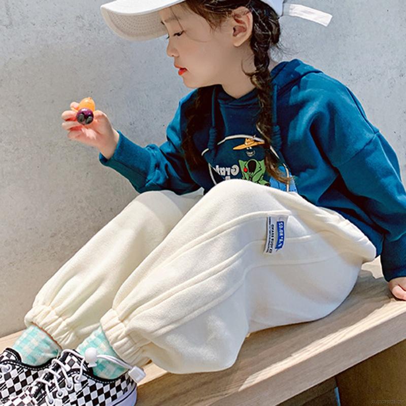Quần jogger vải nỉ mềm ấm áp thời trang thể thao cho trẻ em