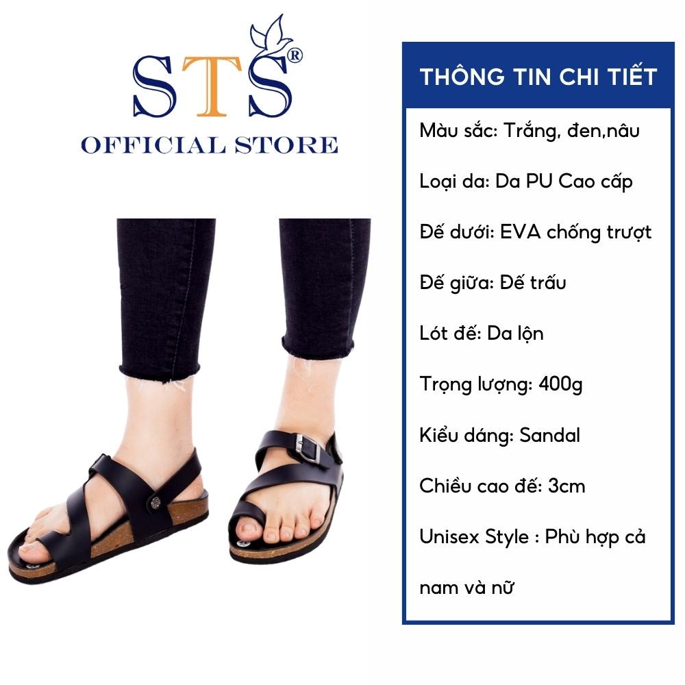 Dép sandal Birken Nam Nữ quai chéo cao cấp Da PU cao cấp xuất khẩu siêu bền đi học đi biển sành điệu STPU20 BH 6 tháng