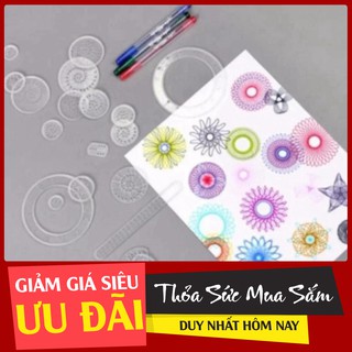 [SỐC] Bộ Thước Vẽ Họa Tiết, Hoc Vẽ Sáng Tạo Spirograph No:2143