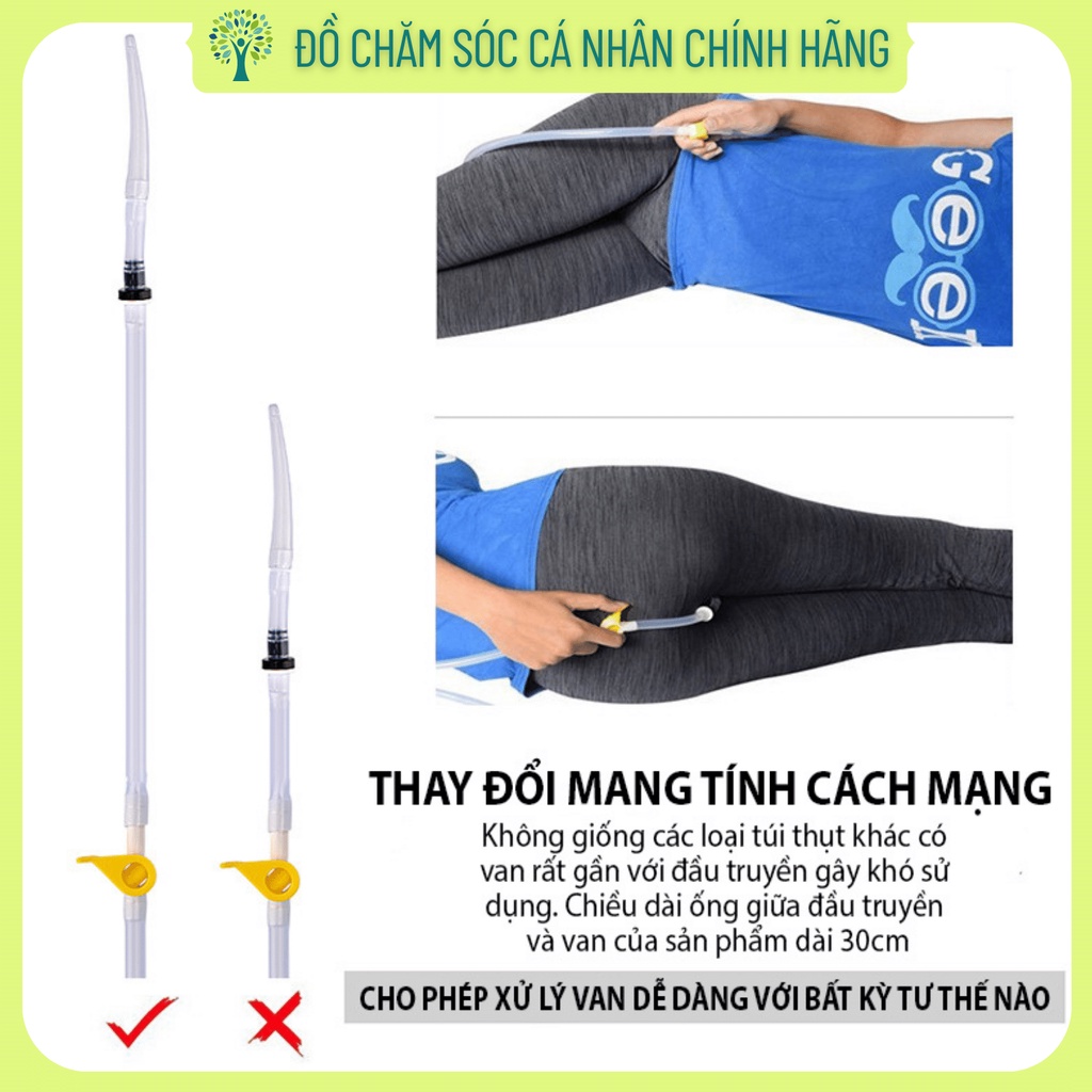 Bộ dây truyền và đầu truyền silicone enema thụt tháo đại tràng thải độc cà phê 2m