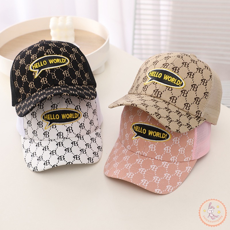 Mũ Lưỡi Trai Phối Lưới In Chữ Thời Trang Mùa Hè Cho Bé Trai Và Gái
