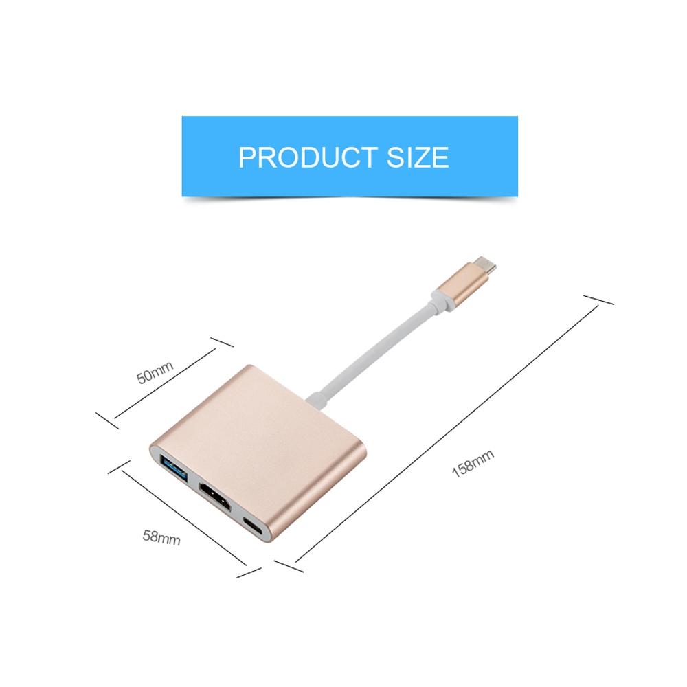 Usb c HDMI Type c Hdmi mac  3.1 Converter Adapter Typec to hdmi HDMI/USB 3.0/Type-C  Aluminum For Apple Macbook adapter | BigBuy360 - bigbuy360.vn