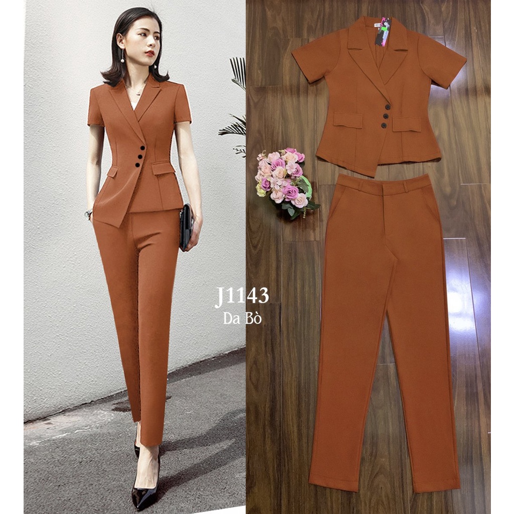 Sét nguyên bộ vest 2 nắp túi giả quần dài xinh xắn