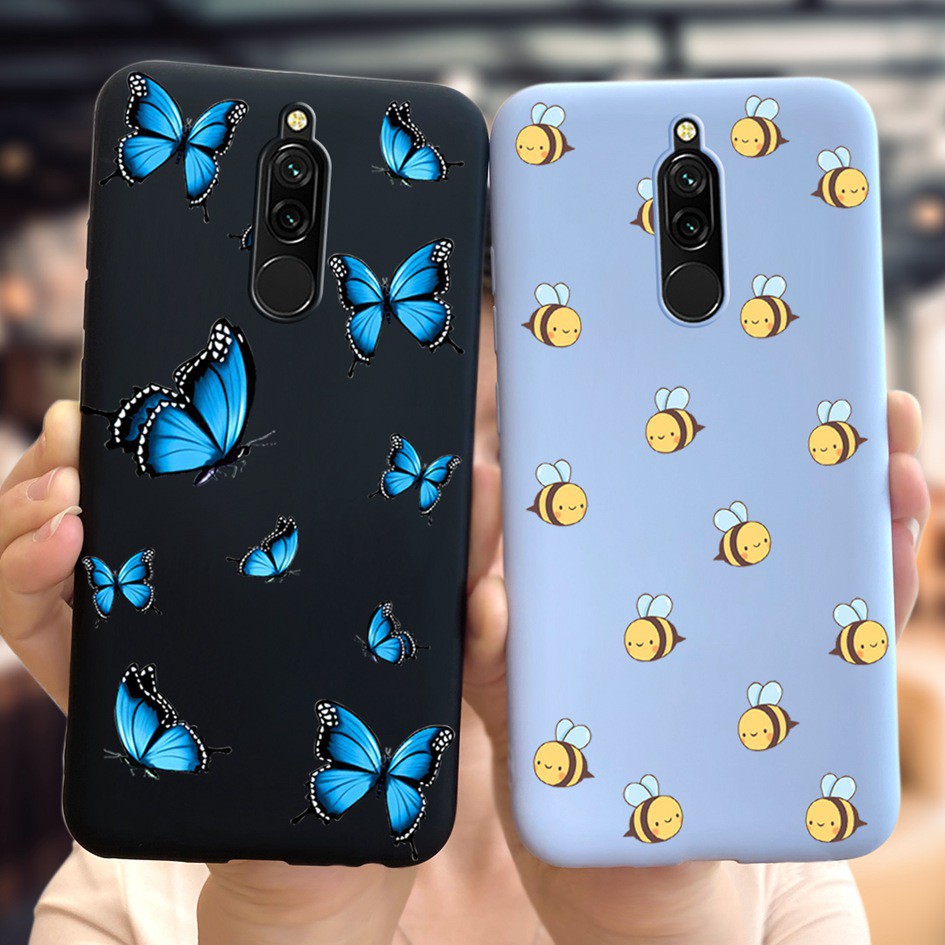 XIAOMI REDMI 8 8A 7 7A 6 6A 5 5A 4A 4X Phone Case Cute Cover Butterfly Bee Cartoon Bumper Soft Cases Redmi8A Casing