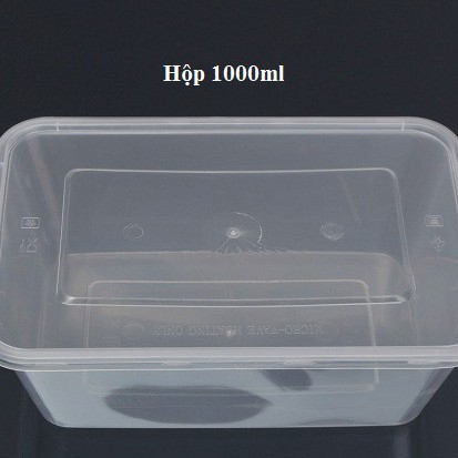Lốc 50 Hộp nhựa TRONG 750ml/1000ml đựng thực phẩm  (hộp đựng thức ăn, hộp nhựa vuông)