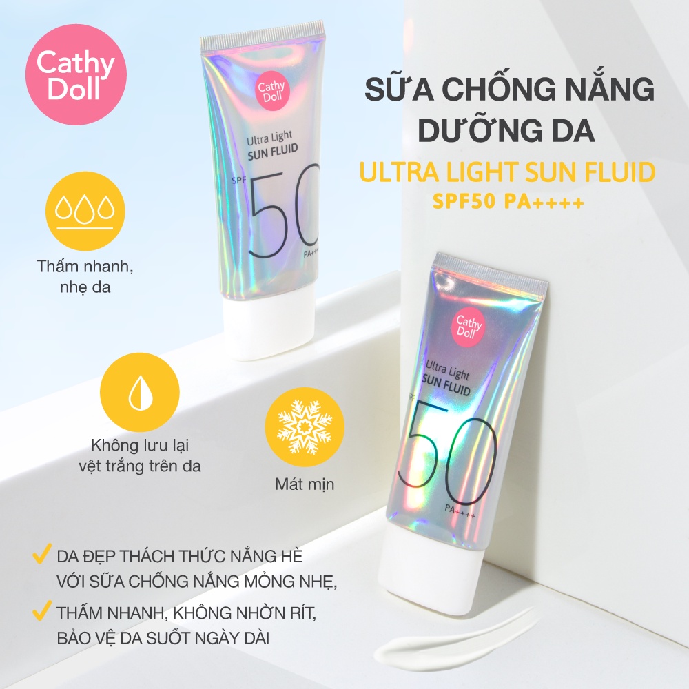 Sữa chống nắng dạng lỏng Cathy Doll Ultra Light Fluid SPF50 PA++++