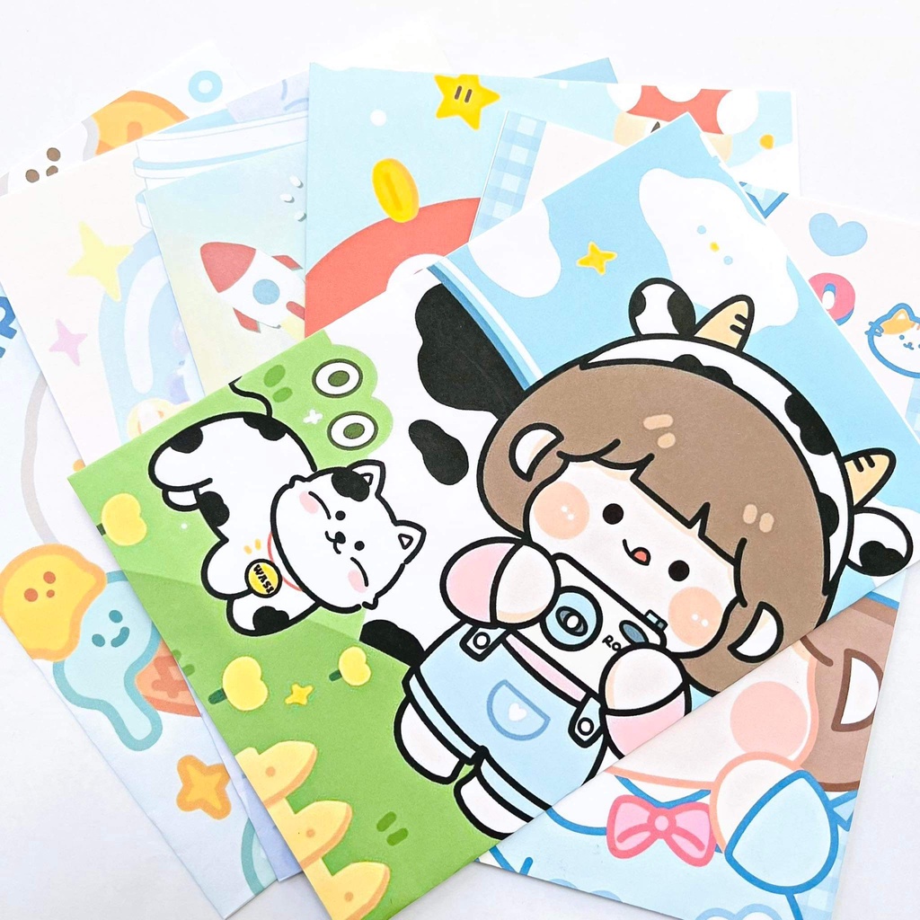 Túi giấy mini đựng quà, gói hàng Roro Jump phiên bản màu xanh xinh xắn