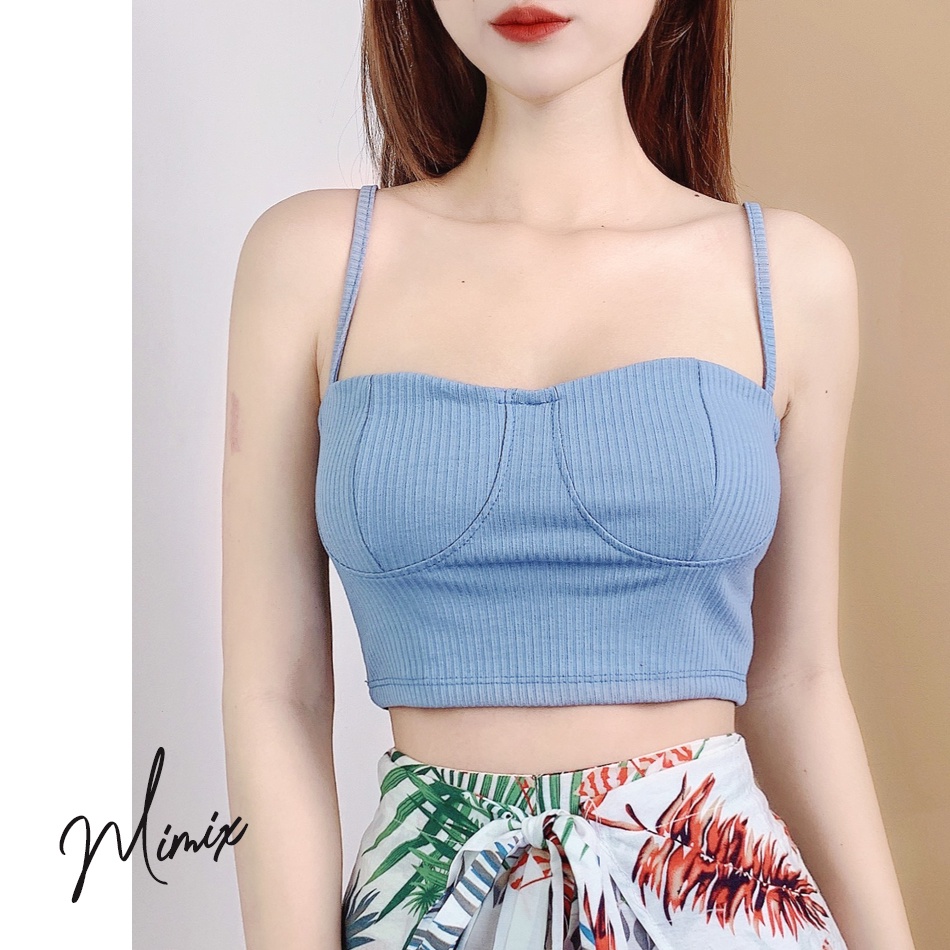 Áo croptop 2 dây bảng nhỏ viền cúp MIMIX BS5075
