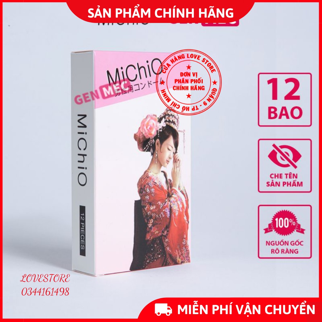 Bao cao su siêu mỏng Michio nhập khẩu Nhật hộp 12 cái