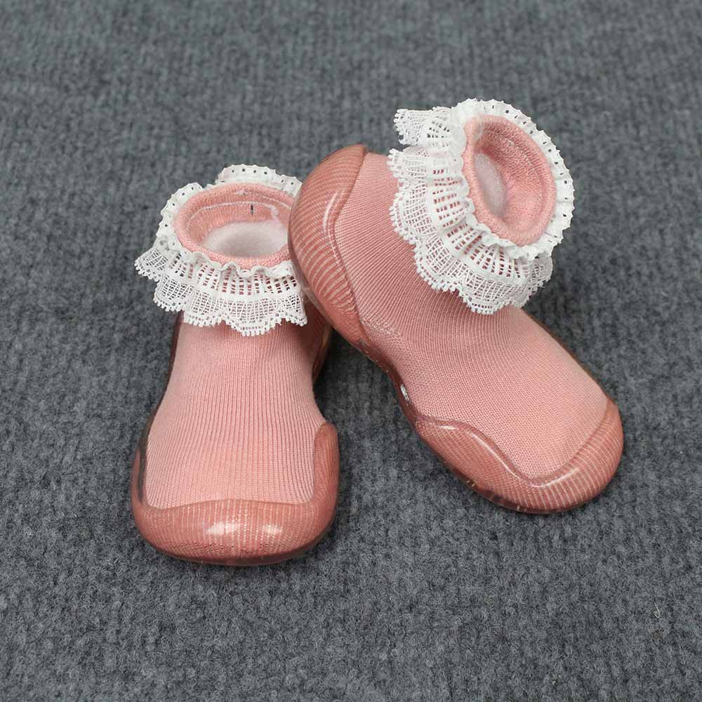 Giày tất để cao su chống  trơn trượt- Giày bún tập đi cho bé gái Comfybaby, phong cách Hàn Quốc, công chúa- chính hãng