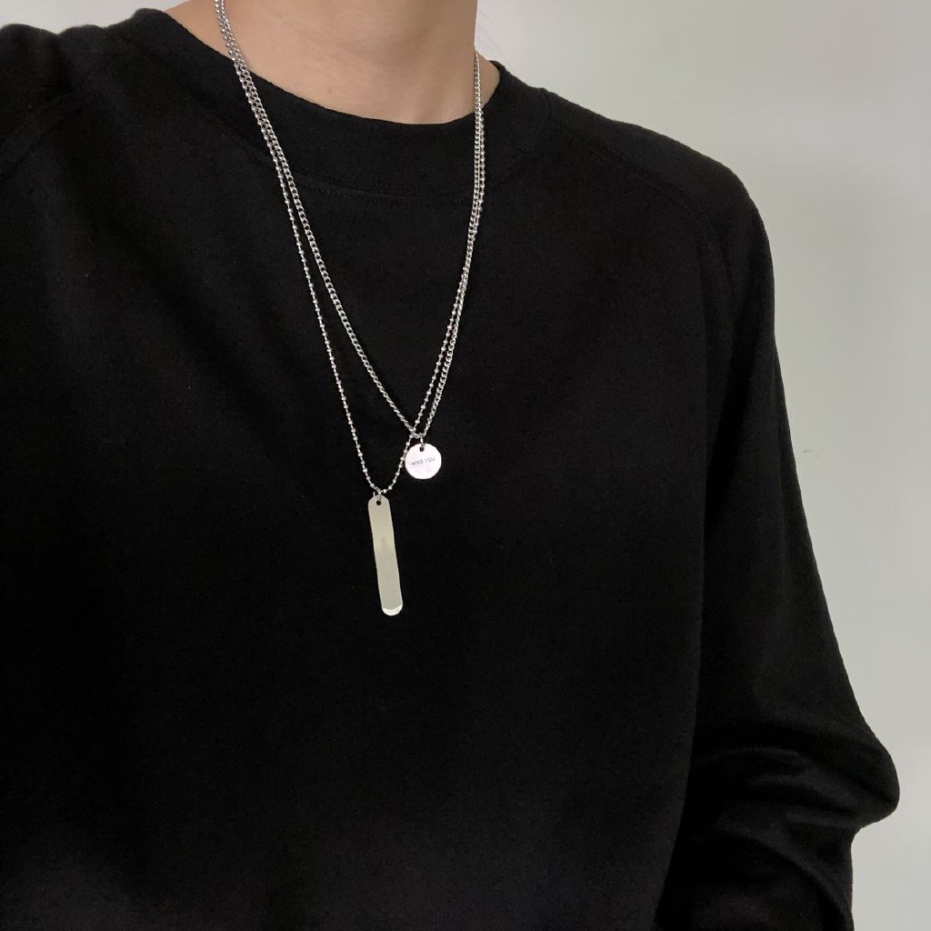 Dây Chuyền Mặt Tròn Khắc Chữ Bằng Thép Titan Không Phai 23313 Thời Trang Cho Nam Nữ