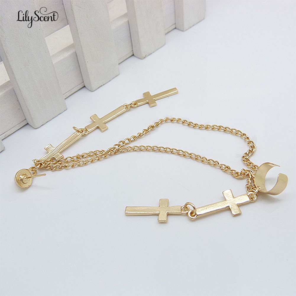 Đôi Bông Tai Dáng Dài Hình Thánh Giá Độc Đáo Cho Nữ