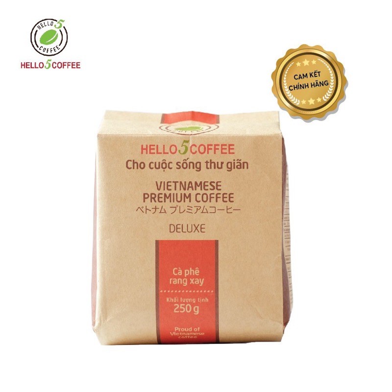 Cafe Nguyên Chất Rang Xay Hello 5 Coffee DELUXE - Gói 250g | BigBuy360 - bigbuy360.vn