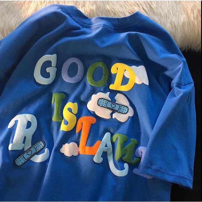 Áo thun Fashmily tay ngắn cổ tròn dáng rộng thời trang mùa hè phong cách Hàn Quốc 2022 cho nữ