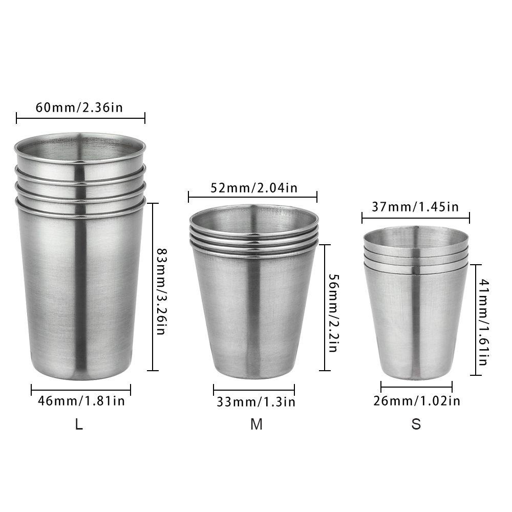 Bộ 4 Cốc Uống Bia / Trà / Cà Phê Bằng Thép Không Gỉ Kèm Hộp Đựng Tiện Dụng Mang Theo Du Lịch