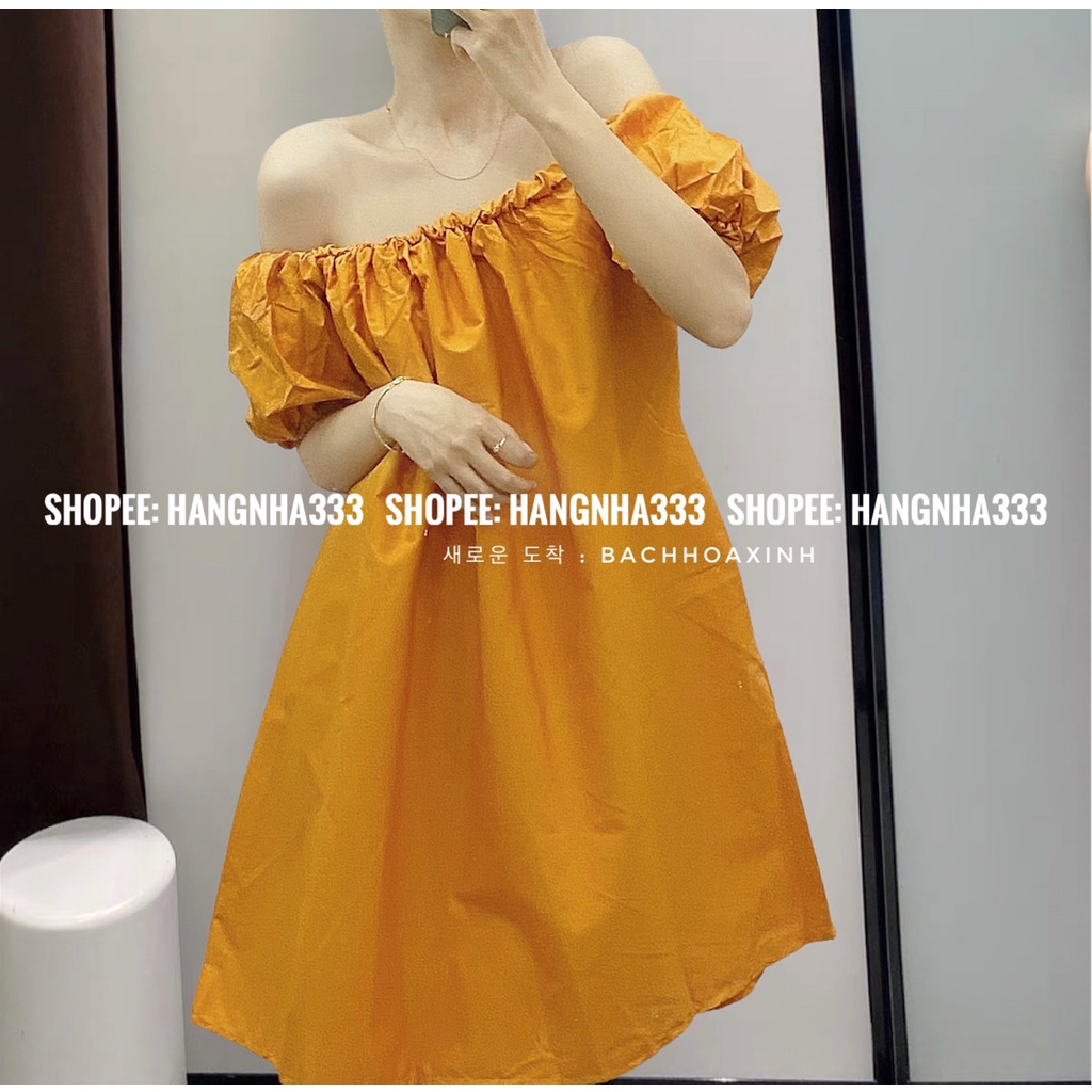 NEW || Đầm tay phồng bẹt vai form ngắn xòe babydoll siêu xinh nhiều màu Ulzzang