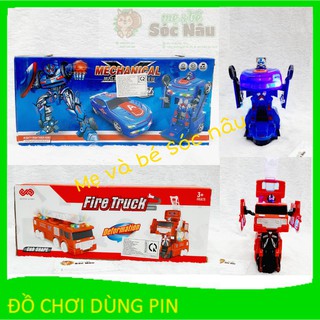 [Đồ chơi] [TẶNG PIN] [Có video]  Xe Ôtô biến hình robot quà tặng cho bé từ 6 tháng