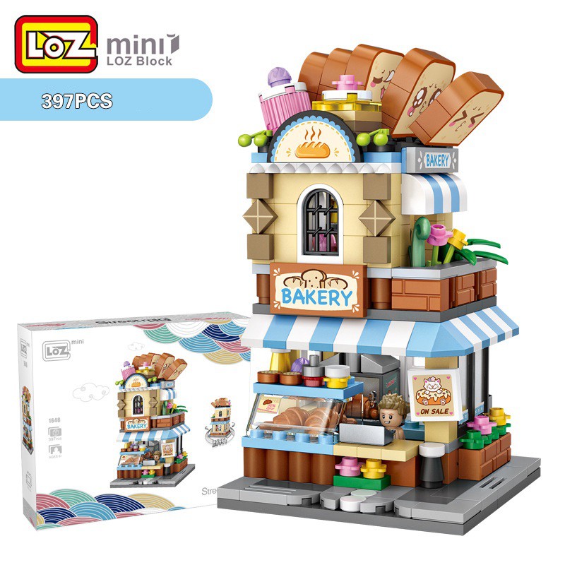 Đồ chơi lắp ghép mô hình nhà 3D LOZ STREET nanoblock