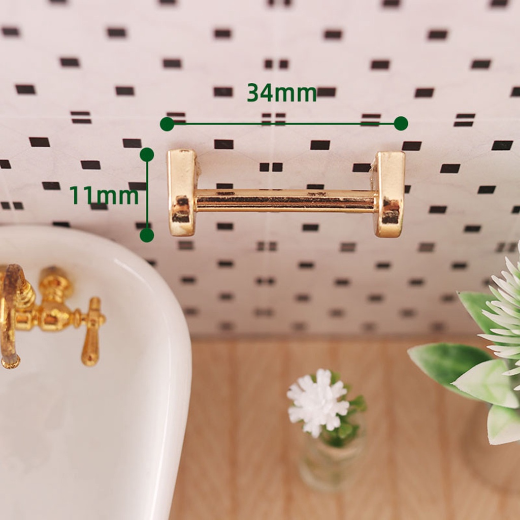 Wis| Thanh Treo Tường Mini Bằng Hợp Kim DIY Cho Nhà Búp Bê 1/12