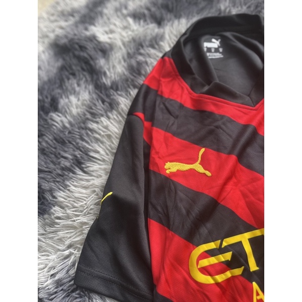 Set bộ quần áo bóng đá mc manchestercity away sân khách vải gai mịn mùa giải 2022 2023