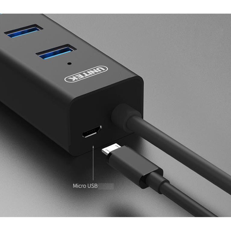 Hub chia USB 3.0 ORICO, UNITEK 4 cổng, 7 cổng trong suốt với nguồn kép - Hàng chính hãng