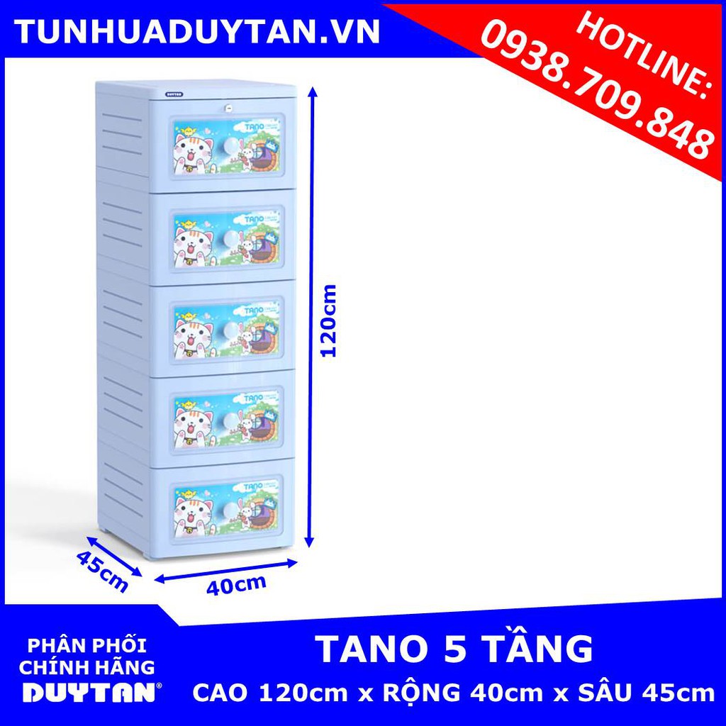 Tủ nhựa Duy Tân TANO 5 tầng (Dương) - Họa tiết ngẫu nhiên