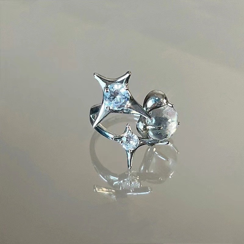 Nhẫn Hở Đính Đá Opal / Ngôi Sao / Hình Học Độc Đáo Cá Tính