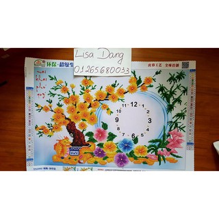 Tranh đính đá mai khai phú quý 65x45cm đã đính