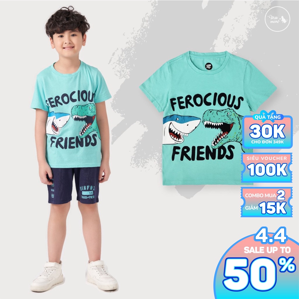 [MÃ BIGFBIF10 GIẢM 10K] Áo Thun Bé Trai Bigfox Size Đại, Áo Phông Trẻ em  FEROCIOUS FRIEND  3-11,Chất Cotton Xuất