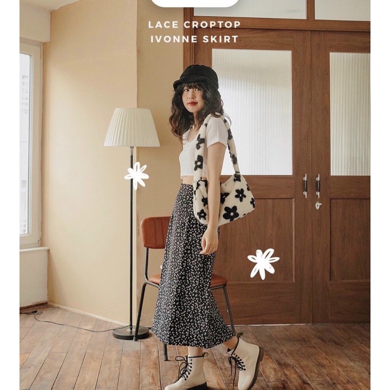 SET ÁO CROP VÀ CHÂN VÁY HOA MIDI | BigBuy360 - bigbuy360.vn