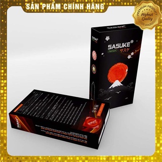 Bao cao su sasuke premium siêu mỏng, trơn, không mùi 0.03mm hộp 10 bao