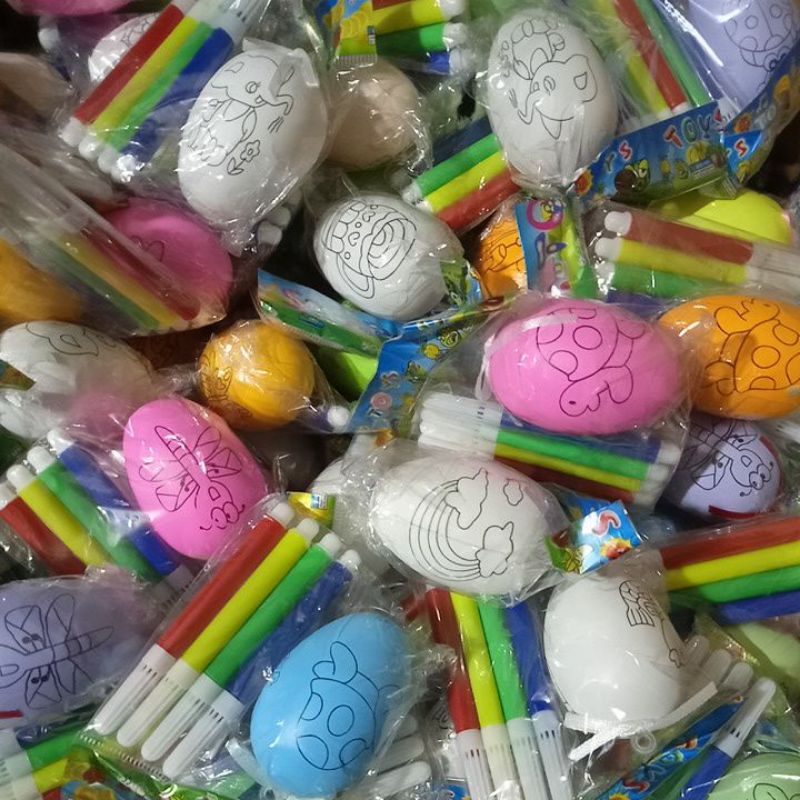 10 trứng tô màu kèm bút