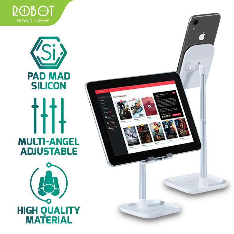 Giá Đỡ Điện Thoại / Máy Tính Bảng Rtus04 Hp Ipad Hình Robot Dễ Thương Linh Hoạt Điều Chỉnh