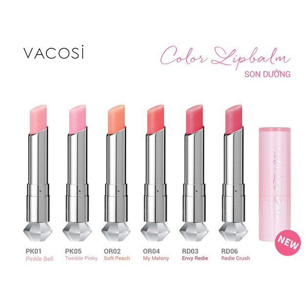 Son dưỡng có màu Vacosi Color Lip Balm 3g (Màu Mới)