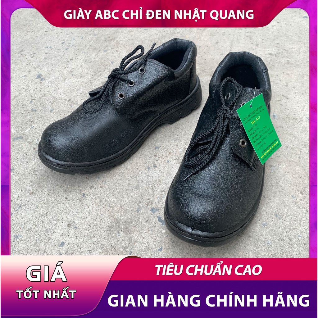 Giày bảo hộ lao động ABC, giày công trường, giày mũi sắt đế sắt dùng cho công nhân, kỹ sư thương hiệu Nhật Quang