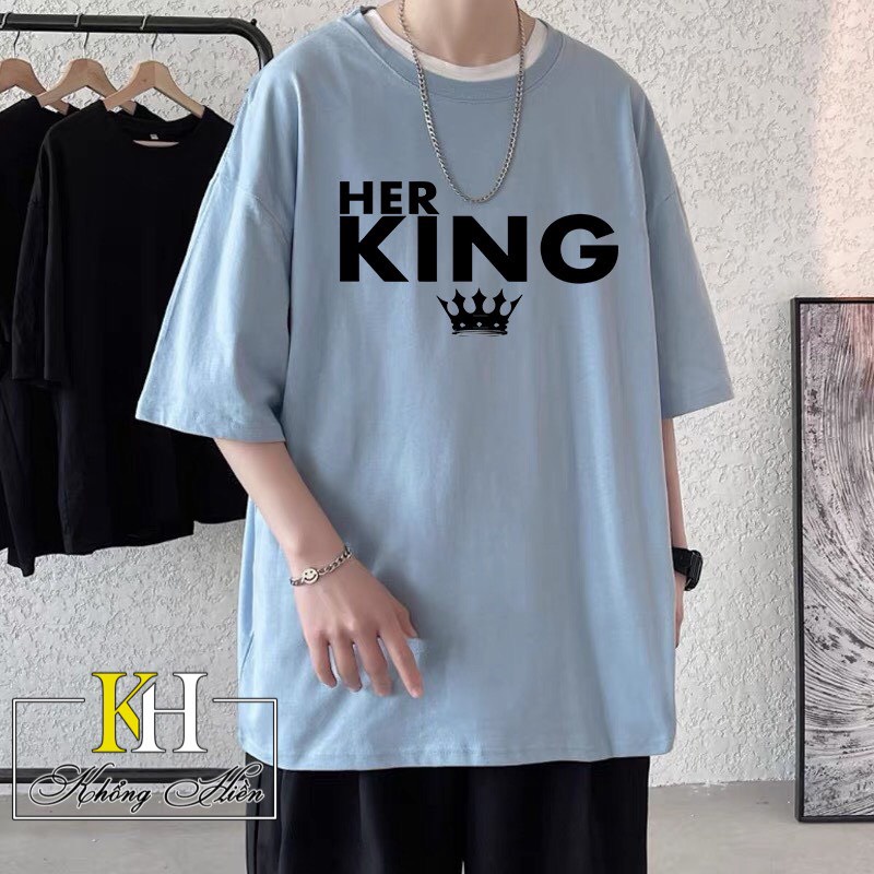 Áo Thun Unisex From Rộng Cổ Tròn Tay Lỡ Freesize 38-70kg King