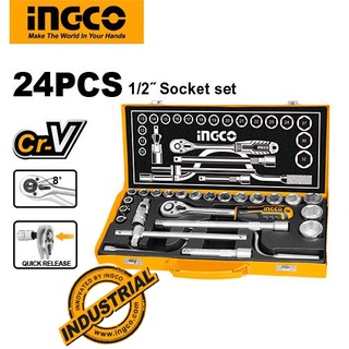 Bộ 24 cái đầu tuýp  (1/2inch) Ingco HKTS0243