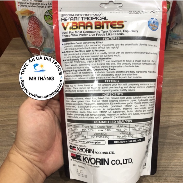 Hikari Vibra Bites : Thức ăn cho cá đĩa, các dòng cá thủy sinh, thần tiên