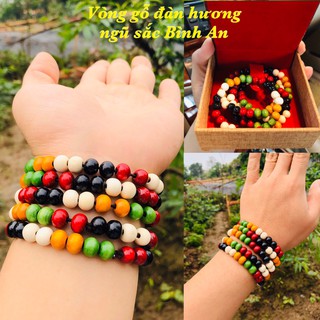 Vòng tay gỗ đàn hương ngũ sắc 8mm