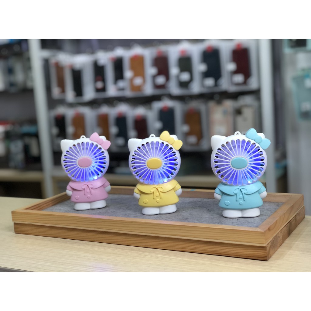 Quạt Tích Điện Mini cầm Tay Cute Fan Lovely Cat Hoạt Hình Quạt Liên Tục Hơn 1 Giờ Cho Bé