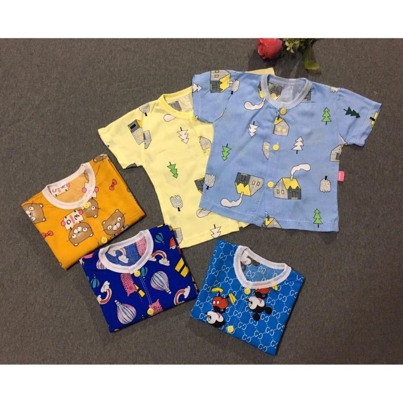 Áo Cộc Vải Lanh Mềm Mát Mùa Hè Cho Bé Trai, Bé Gái 3-10kg