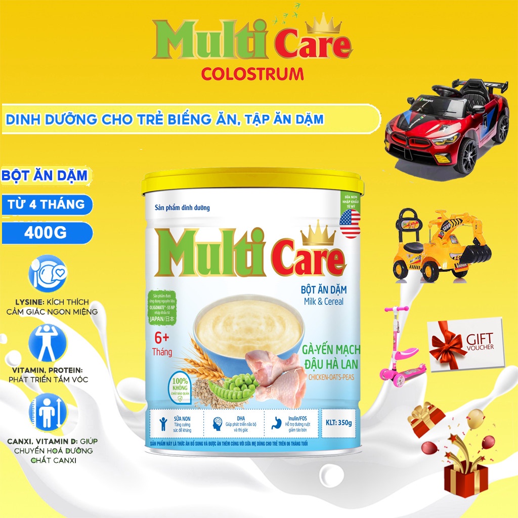 Bột Ăn Dặm Cho Bé Từ 4 Tháng Multi Care- Bột Cho Trẻ Ăn Dặm - Freeship - Dinh Dưỡng, An Toàn, Chống Táo Bón Np